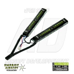 SOLO13 ENERGY AIRSOFT - Batterie LiPo 7,4V 2900Mah 25C DUAL STICK